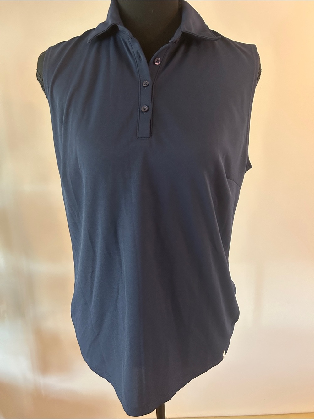 Lady Hagen Navy Sleeveless Golf Polo